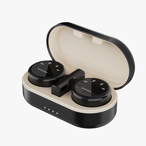 Wireless Collar Double Microphone with Charging Case,Type-C Connector with Lightning Head Adapter,24H Working Time,Low-Latency,Digital Display,Plug & Play,1.5H Recharge Time - Black in Saudi Arabia