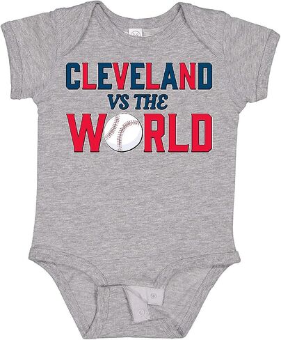 inktastic Cleveland Vs. the World Blue and Red with Baseball Baby Bodysuit in Saudi Arabia