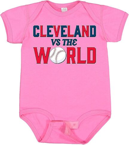 inktastic Cleveland Vs. the World Blue and Red with Baseball Baby Bodysuit in Saudi Arabia