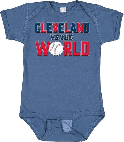 inktastic Cleveland Vs. the World Blue and Red with Baseball Baby Bodysuit in Saudi Arabia