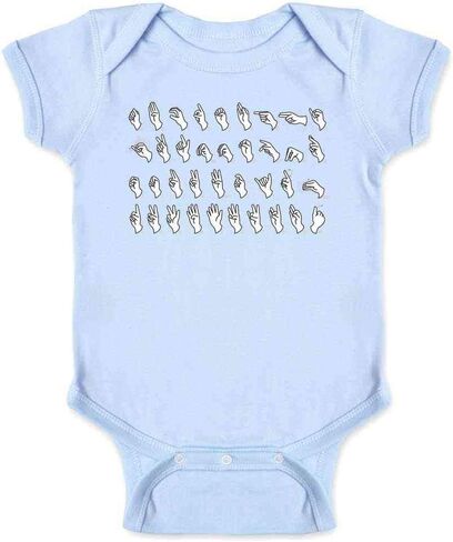 Pop Threads American Sign Language Alphabet Communication Infant Baby Boy Girl Bodysuit in Saudi Arabia