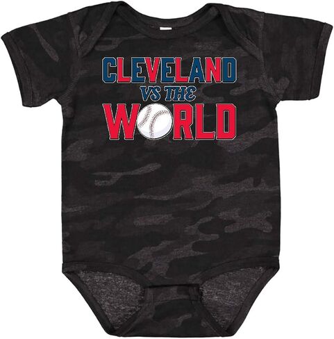 inktastic Cleveland Vs. the World Blue and Red with Baseball Baby Bodysuit in Saudi Arabia