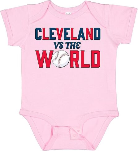 inktastic Cleveland Vs. the World Blue and Red with Baseball Baby Bodysuit in Saudi Arabia