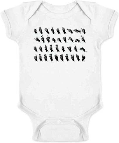 Pop Threads American Sign Language Alphabet Communication Infant Baby Boy Girl Bodysuit in Saudi Arabia