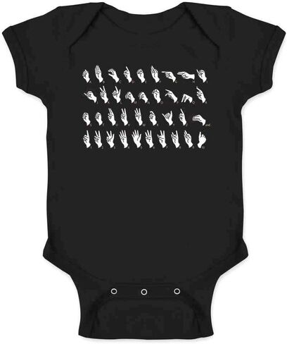Pop Threads American Sign Language Alphabet Communication Infant Baby Boy Girl Bodysuit in Saudi Arabia