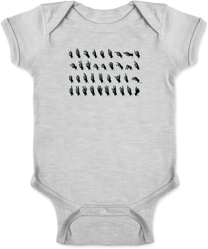 Pop Threads American Sign Language Alphabet Communication Infant Baby Boy Girl Bodysuit in Saudi Arabia