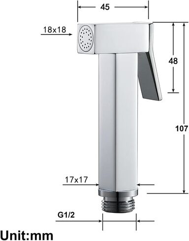HandheldSprayer for Toilet Square Cloth Diaper Sprayer BrassSprayer for Toilet HandheldSprayer - for Feminine Wash, Toilet Cleaning, Pet Washing,Type1(Type1) in Saudi Arabia