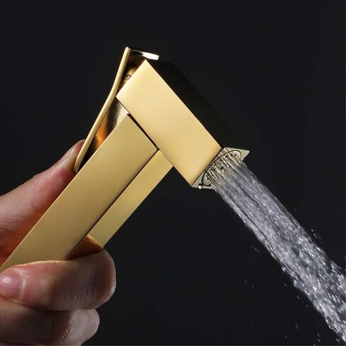 Hand HeldSprayer for Toilet, High Pressure Square Sprayer Kit Portable Rust Proof Shower Sprayer Head for Personal Hygiene,Gold(Chrome) in Kuwait