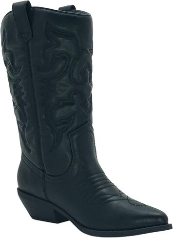 Soda Women's Red Reno Western Cowboy Pointed Toe Knee High Pull On Boots in Saudi Arabia