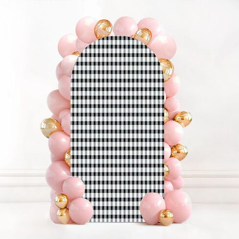 7.2FT Wedding Arch Backdrop Cover Grungy Patterned Texture Spandex Fitted Round Top Arch Stand Covers for Birthday Party Baby Shower Banquet Decoration in Saudi Arabia