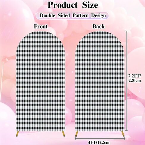 7.2FT Wedding Arch Backdrop Cover Grungy Patterned Texture Spandex Fitted Round Top Arch Stand Covers for Birthday Party Baby Shower Banquet Decoration in Saudi Arabia