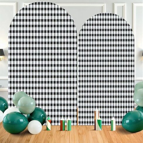 7.2FT Wedding Arch Backdrop Cover Grungy Patterned Texture Spandex Fitted Round Top Arch Stand Covers for Birthday Party Baby Shower Banquet Decoration in Saudi Arabia