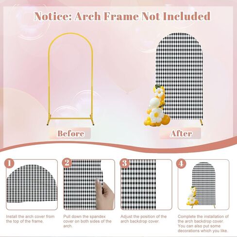7.2FT Wedding Arch Backdrop Cover Grungy Patterned Texture Spandex Fitted Round Top Arch Stand Covers for Birthday Party Baby Shower Banquet Decoration in Saudi Arabia