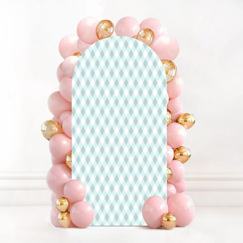 7.2FT Wedding Arch Backdrop Cover Grungy Patterned Texture Spandex Fitted Round Top Arch Stand Covers for Birthday Party Baby Shower Banquet Decoration in Saudi Arabia