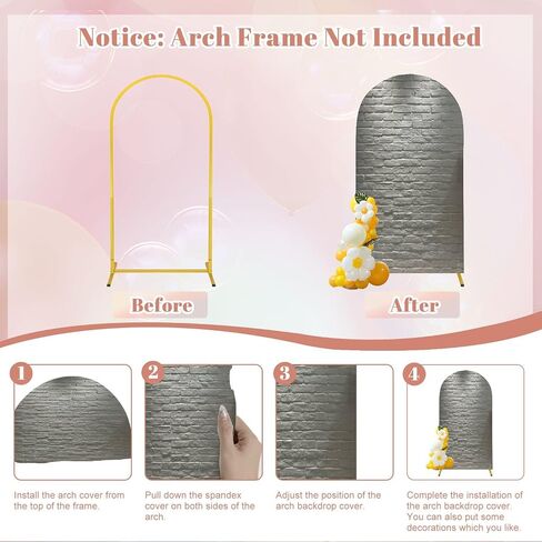 7.2FT Wedding Arch Backdrop Cover Empty Room lamp Spandex Fitted Round Top Arch Stand Covers for Birthday Party Baby Shower Banquet Decoration in Saudi Arabia