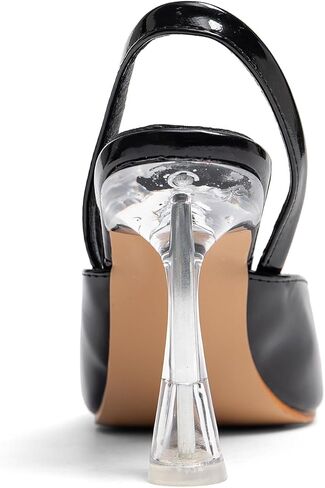 GATUXUS Women's Clear Kitten High Heels Slingback Pumps Shoes Pointed Toe Backstrap Wedding Party Dress Sandals in Kuwait