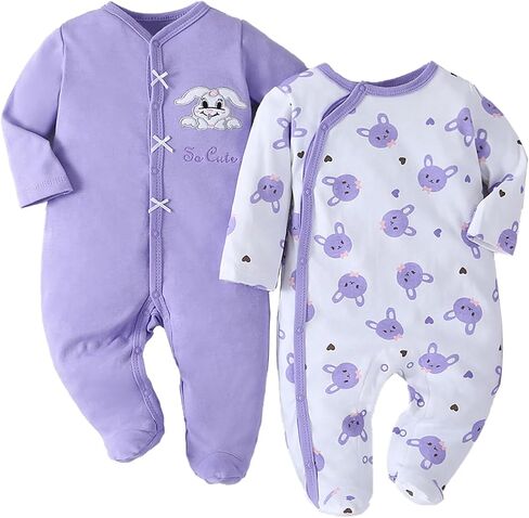 Baby Long Sleeve Bodysuits Romper one-Piece Newborn Baby Clothes 2 Pack in Saudi Arabia