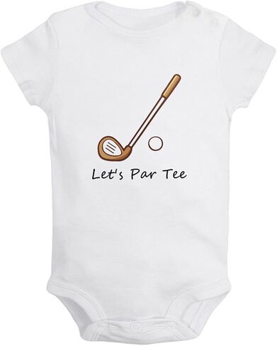 iDzn Let's Par Tee Golf Funny Romper, Newborn Baby Bodysuit, Infant Cute Jumpsuits, 0-24 Months Babies One-Piece Outfits in Saudi Arabia
