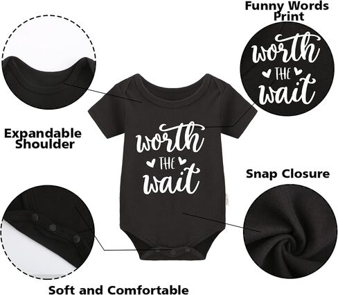 YSCULBUTOL Baby Twins Bodysuit Worth to Wait Clothes Set Newborn Romper Jumpsuit Bodysuit Outfits Short Sleeve Set in Saudi Arabia