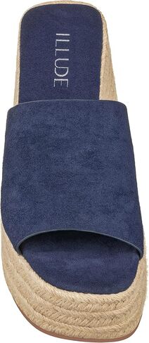 ILLUDE Women's Wedge Sandal Espadrille Platform Slip On Open Toe Wedge Heel Sandals in Kuwait