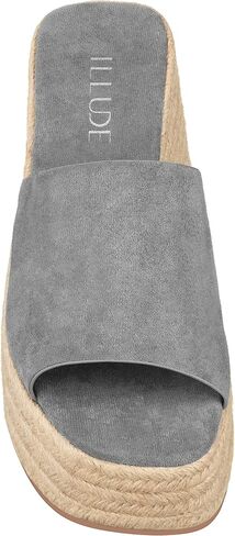 ILLUDE Women's Wedge Sandal Espadrille Platform Slip On Open Toe Wedge Heel Sandals in Kuwait