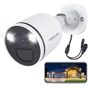 FOSCAM 2K/4MP 2.4G 5G WiFi Spotlight Security Camera, Color Night Vision, Siren Alarm, AI Human Detection, PIR Sensor, 2-Way Audio, 121° View, IP66 Weatherproof Outdoor IP Camera, SPC