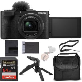Canon PowerShot V1 Digital Camera Bundle + 64GB Extreme PRO Memory Card, Grip Tripod & Camera Shoulder Bag