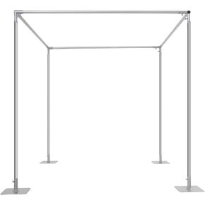 Adjustable 4 Post Backdrop Stand Kit - Heavy Duty 22lbs Capacity Wedding Arch w/8.7" Bases (Height 4.92-9.84ft) for Outdoor Party Photo Booth Decor