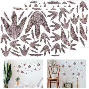 88pcs Dinosaur Footprints Stickers, Realistic Dinosaur Wall Decals Vinyl Track Stickers Removable Floor Decorations for Boys Nursery Bedroom Playroom Home Theme Party