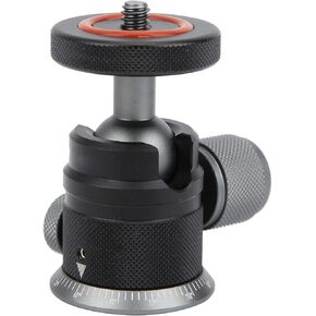360 Degree Rotatable Small Ball Head Mount Aluminum Alloy 1/4in Screw for Camera Tripod