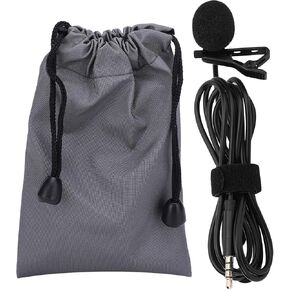 Lavalier Microphone, 1.5m Portable Lavalier Interview Microphone Phone Live Professional Recording Collar Clip Omnidirectional Lav Lapel Wearable Mic for Vlog Interview