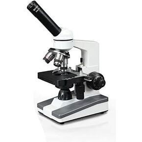 VIsion Scientific VME0019-S-RC Monocular Elementary Level Compound Microscope, 10x WF & 25x WF Eyepiece, 40x-1000x Magnification, Brightfield LED Illumination, Mechanical Stage, Rechargeable Battery