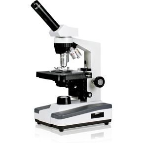 Vision Scientific VME0009-RC-E3 Microscope, 40x – 2500x, LED Illumination with Intensity Control, Abbe Condenser, Mechanical Stage, Coarse and Fine Focus, 110V or Cordless Rechargeable Battery