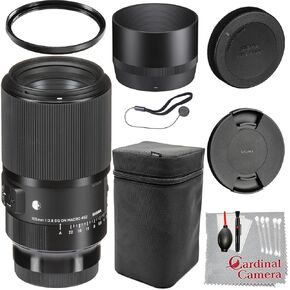 Sigma 105mm f/2.8 DG DN Macro Art Lens (Sony E) + Camera Case + UV Filter + Cap Keeper + Cleaning Kit + More (10pc Bundle)