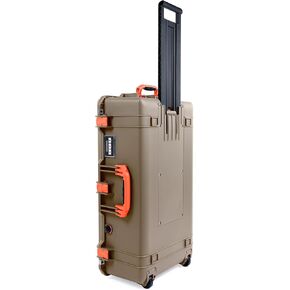 Pelican Air 1615 Case by ColorCase - Dark Desert Dirt - Large Size Waterproof Case (Case Only) - Red Handles & Latches