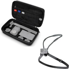 Kiorafoto Action 5 Pro Case + Magnetic Neck Mount: EVA حمل حقيبة مع حامل قلادة مغناطيسية