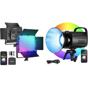 Neewer PL60C RGB LED LED Light ، 60W 23000LUX/0.5M 2500K-10000K RGBCW PRO PORTOGREON