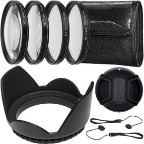 Ultimaxx 58mm 4PC Macro Filter Set for Nikon D3500, D5600, D3400 DSLR Camera with Nikon 18-55mm f/3.5-5.6G VR AF-P DX and Nikon 70-300mm f/4.5-6.3G ED