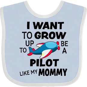 inktastic I Want To Grow Up To Be a Pilot Like My Mommy Baby Bib