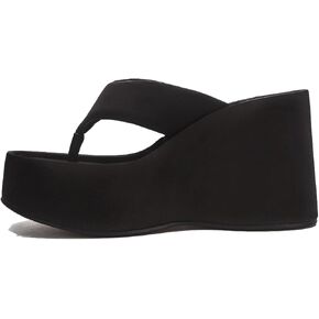 Women's Lace-Up Platform Wedge Flip Flops Summer Round Peep Toe Slip-on Platform Heel Flip Flop Sandals Casual Beach Vacation Sandals