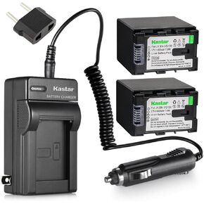 Kastar BN-VG138 Battery (2-Pack) and Charger Kit for JVC BN-VG138 BN-VG138U BN-VG138US, BN-VG121 BN-VG121U BN-VG121US, BN-VG114 BN-VG114U BN-VG114US, BN-VG107 BN-VG107U BN-VG107US Battery