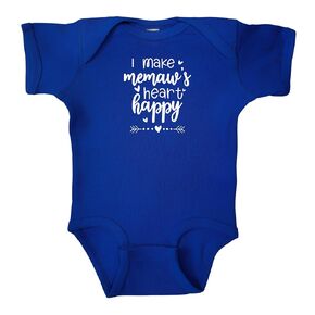 I Make Memaw's Heart Happy Color Infant Bodysuit, Baby Shower Newborn Gift, Pregnancy Reveal Present, Valentine's or Mother's Day (12M, Green)
