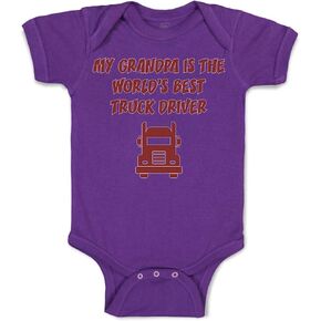 Cute Rascals Baby Bodysuit My Grandpa Is The World's Best Truck Driver Grandfather Funny Cotton