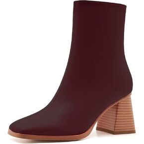 Zxhyzlz Womens High Heel Boots - Zip Up ، Teed Toe ، Booties Coleds