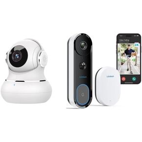 litokam Security Camera Indoor 2K, 360 Pan/Tilt Cameras for Home Security with Motion Detection, 2K Video Doorbell Camera Battery Powered(Only 2.4GHz)