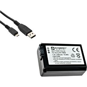 تشمل مجموعة Synergy Digital Accessory مجموعة ، متوافقة مع Sony A6400 Digital Camera: بطارية SDNPFW50 ، كابل USB USBM
