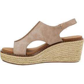 Corkys Footwear Women's K Bye Wedge Sandals with 3-Inch Heel - Comfort-Enhancing EVA Insoles, Hook and Loop Closure, and Stylish Jute Wrapped Bottom Design