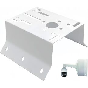 Column Pole Dome Mount Bracket Adapter,External Corner Wall Mount Iron Plate Vertical Bracket for PTZ CCTV Surveillance Camera Metal Holder