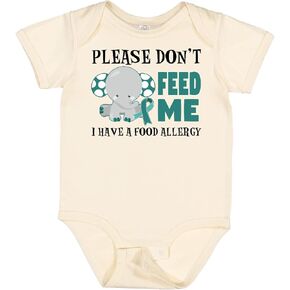inktastic Please Dont Feed Me I Have a Food Allergy with Elephant Baby Bodysuit