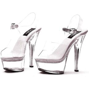 Ellie Shoes E-601-Brook 6" Heel Clear Womans Sandal.
